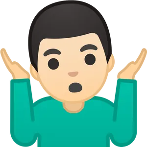 Person Shrugging Emoji PNG Image