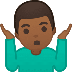 Man Shrugging Emoji Medium Dark Skin Tone - Black Shrugs Emoji, HD Png Download PNG image with transparent background
