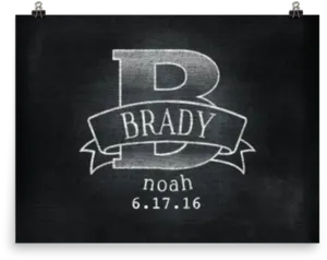 Personalized Blackboard Artwork Brady PNG Image