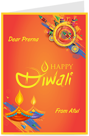 Personalized Diwali Greeting Card PNG image with transparent background
