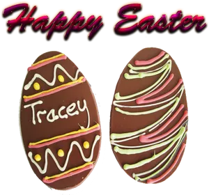 Personalized Easter Eggs Happy Easter Text PNG Image