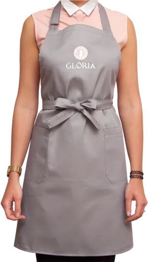 Personalized Grey Apron Mockup PNG Image
