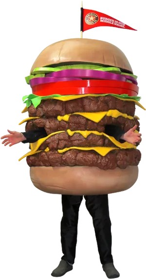 Personin Burger King Whopper Costume PNG Image