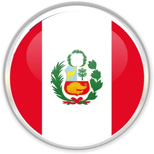 Peruvian Coatof Arms Button PNG Image