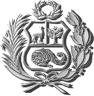 Coat Of Arms Of Peru Escudo Peruano Plata G - Peru Symbol Black And White, HD Png Download PNG image with transparent background