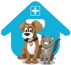 Pet Clinic Cartoon Dogand Cat PNG Image