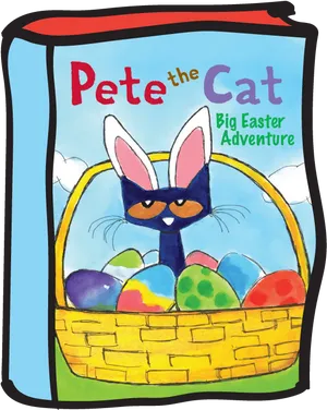 Pete The Cat Big Easter Adventure Book Cover PNG Image