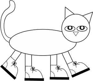 Pete The Cat Outline PNG Image