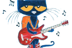 Pete The Cat Playing Guitar PNG Image