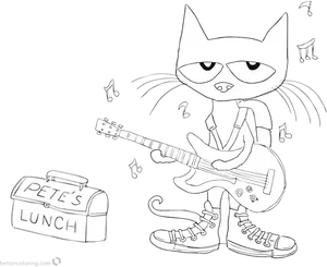 Pete The Cat Playing Guitar PNG Image