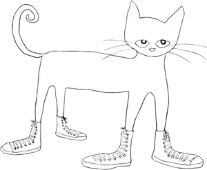 Pete The Cat Sketch PNG Image