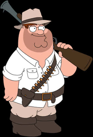 Peter Griffin Hunter Outfit PNG image with transparent background