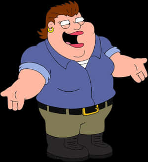 Peter Griffin Laughing Pointing PNG image with transparent background