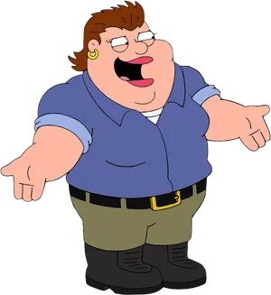 Peter Griffin Laughing Pointing PNG Image