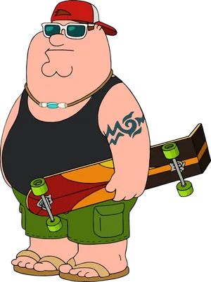 Peter Griffin Skateboarder PNG Image