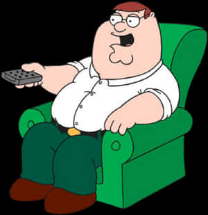 Peter_ Griffin_with_ Remote PNG image with transparent background