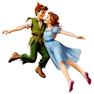 Peter Pan and Wendy Flying PNG etg73 PNG image with transparent background