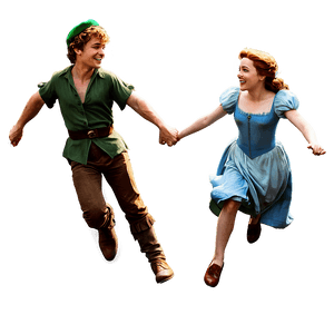 Peter Pan and Wendy Flying PNG ipp PNG image with transparent background