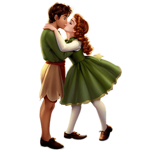 Peter Pan and Wendy Kiss PNG 30 PNG image with transparent background