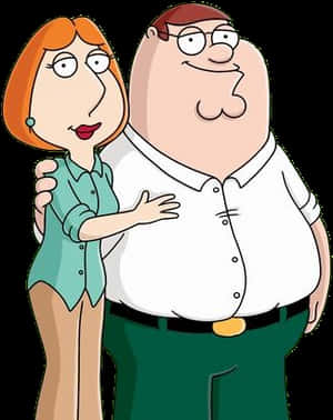 Peterand Lois Griffin Cartoon PNG image with transparent background
