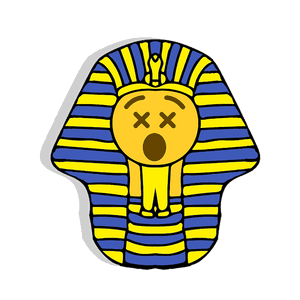 Pharaoh Art Emoji Expression PNG image with transparent background