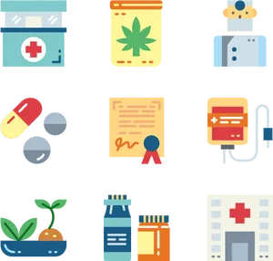 Pharmacyand Medication Icons PNG Image