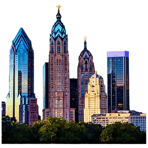 Philadelphia Skyline At Twilight Png 40 PNG Image