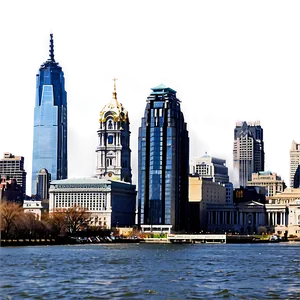 Philadelphia Skyline From River View Png 37 PNG Image