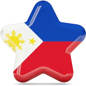 Philippine Flag Star Shape PNG Image