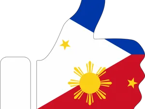 Philippine Flag Stylized Outline PNG Image