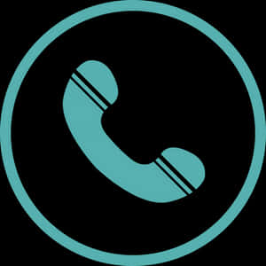 Phone Icon Circle Teal PNG with transparent background