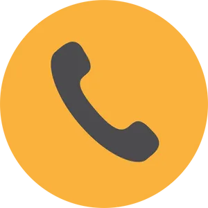 Phone Icon Orange Background PNG Image