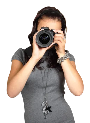 Photographerin Action PNG Image