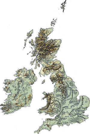 Physical Map British Isles Ref 1926 Clear - British Isles Great Britain And Ireland, HD Png Download PNG image with transparent background