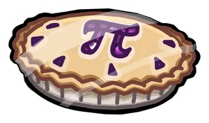 Pi Symbol Decorated Pie PNG Image