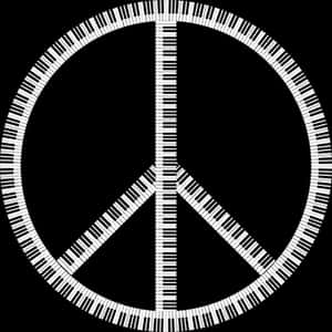 Piano Keyboard Peace Symbol PNG image with transparent background