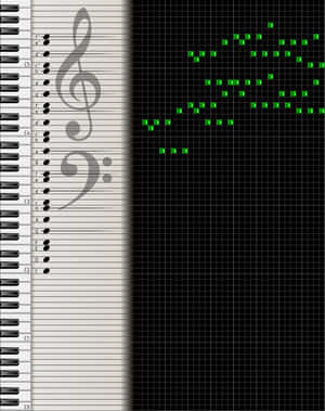 Piano Roll_ Music Notation_ Comparison PNG with transparent background