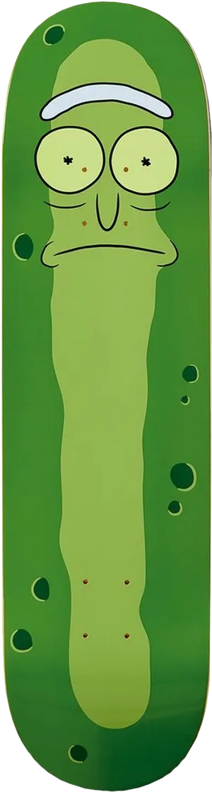 Pickle Rick Skateboard Deck PNG Image