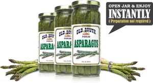 Pickled Asparagus Jarsand Fresh Bunch PNG Image