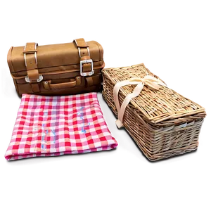 Picnic Blanket And Basket Set Png Lfg70 PNG Image