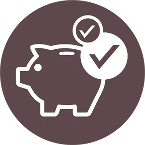 Piggy Bank Approved Savings Concept PNG Image