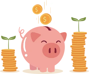 Piggy Bank Growthand Savings PNG Image