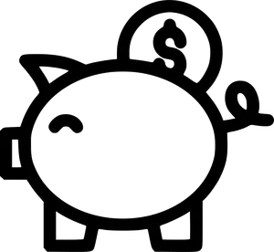 Piggy Bank Outline PNG Image