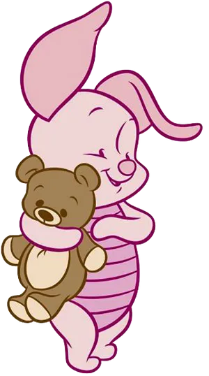 Piglet Hugging Teddy Bear PNG Image