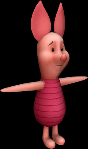 Piglet3 D Character Render PNG image with transparent background