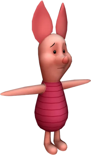 Piglet3 D Character Render PNG Image