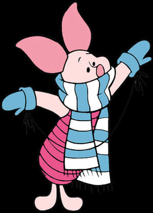 Pigletin Winter Clothes PNG image with transparent background