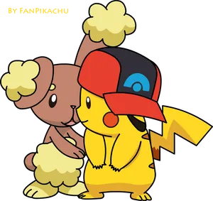 Pikachu_and_ Friend_ Cartoon_ Artwork PNG Image