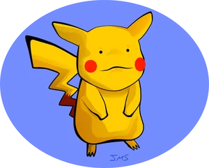 Pikachu_ Blue_ Background_ Vector_ Art PNG Image