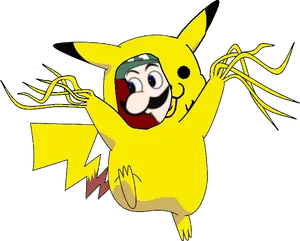 Pikachu_ Cartoon_ Mashup PNG Image